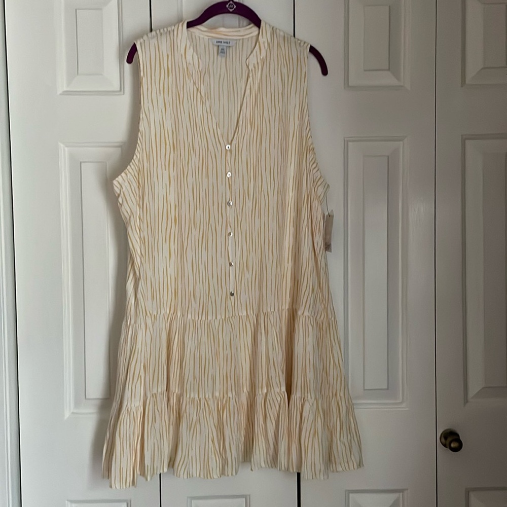 Nine West Button-Front Tiered Drop-Waist Dress